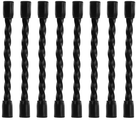PATIKIL 8Pcs Silicone Cable Ties 3-inch, Steel-Core Reusable Bendable Twist Ties for Cords Wrapping Cable Zip Bundling Organizing Holding, Black