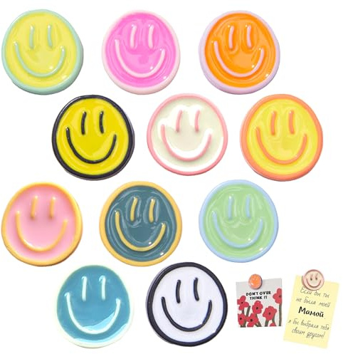 YALiya 11 Piezas Imanes Nevera Smiley Coloridos, Imanes Potentes Magnética