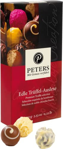 Peters Mit Genuss verführt | Edle Trüffel-Auslese | Hochwertige Pralinen mit Alkohol | Pralinés | Schokolade | Vanille | Geschenk | Geschenkidee | Made in Germany | 100g