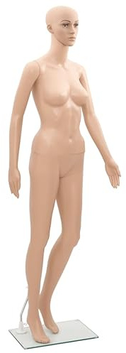 vidaXL, 8 manichini con sagome di donna, uomo e bambino per sarto e stilista, plastica, Brown, Mannequin Women A