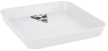 Elho Loft Urban Saucer Square 22 - Sottovaso per Esterno Accessori - Ø 22.0 x H 3.1 cm - Bianco/White