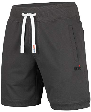 Mount Swiss korta fritidsbyxor herr Luca I korta sweatpants herr med fickor och dragsko I korta byxor för hem och hobby I bekväma sportshorts män i klassiska färger storlek S – 6XL, antracit, XXL