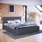 Vida Designs Veronica King Size Ottoman Bed, 5 Ft Bed Frame Storage Lift Upholstered Fabric Headboard Bedroom Furniture, Dark Grey Linen (UKFR Certified)