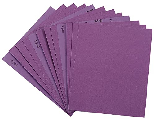 Sandpaper 240 Grit, Wet Dry Sanding Sheets 9 x 11 Inch, Advanced White Fused Alumina Abrasive Sander Paper for Wood Furniture Finishing, Metal Sanding, Automotive Polishing,12-Sheets