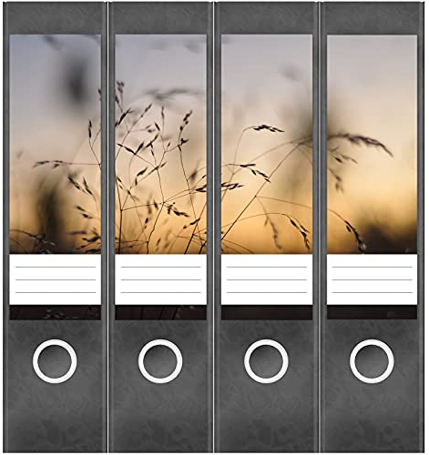 Etiketten für Ordner | Sommerabend | 4 breite Aufkleber für Ordnerrücken | Selbstklebende Design Ordneretiketten Rückenschilder