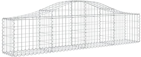 vidaXL Gabion bågformad 200x30x40/60 cm galvaniserat järn