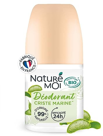 Naturé Moi - Déodorant roll-on - Efficacité 24h - Déodorant femme à l'Aloe Vera Bio et au Magnésium - Parfum Criste Marine - 99% d'Origine Naturelle - 50 ml - Fabriqué en France