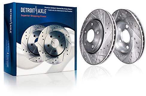 Detroit Axle - Rear Brake Rotors for 2018-2025 Nissan Rogue Leaf, Drilled and Slotted Disc Brake Rotors 2019 2020 2021 2022 2023 2024 Replacement : 11.48 inch Rotor