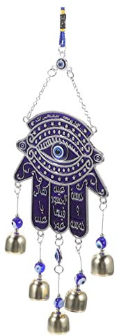 BESPORTBLE Carillon Éolien Suspendu en Forme de Palmier Décoration Murale en Métal Mauvais Œil