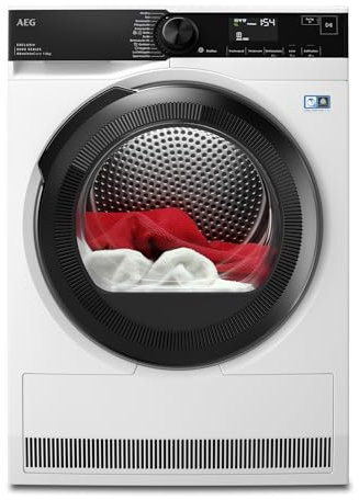 AEG Wärmepumpentrockner 8 kg, Serie 9000: AbsoluteCarePlus Daunentrocknung, Punktgenaue Trockenergebnisse mit 3D-Scan Restfeuchteermittlung, Energiekl. C, Trommelbeleuchtung, TR9H75680