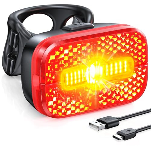 Mohard Rücklicht Fahrrad, 200 Metern Sichtweite & StVZO Zugelassen Fahrradlicht Fahrradlampe Hinten, IPX5 Wasserdicht & USB-C Aufladbar Batterie Fahrradrücklicht LED für Rennrad, MTB, Kinderfahrrad