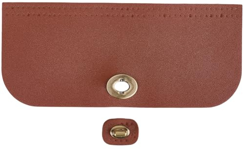 CALFOVERA Solapa de Bolso de Cuero Sintético de 23.1 x 10cm con Cierre Giratorio, Rectangular, para Coser, Accesorio de Repuesto para Mochila de Ganchillo (Marrón Silla de Montar).