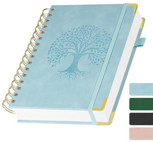 AOOSU Carnet de Notes, Carnet A5 Ligné Cahier A5 à Spirale, Papier Encreur 100g/M² Life Planner Agenda Scolaire–Organiseur Compact & Élégant, Planning Scolaire & Professionnel