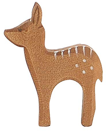 Ostheimer 15353 Hirschkalb stehend aus Holz aus der Serie Tierfigur - Wald und Flur Länge 6,5cm x Höhe 8,0cm x Breite 2,0cm