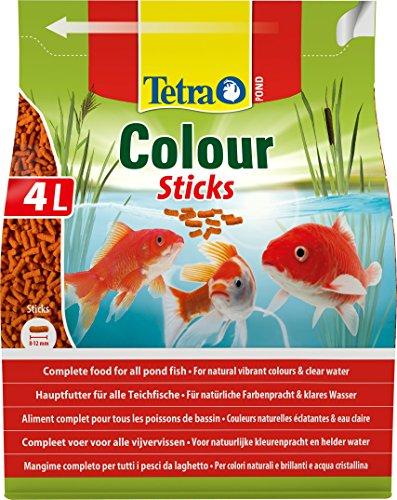 Tetra Pond Colour Sticks - Fischfutter für Teichfische, für natürliche Farbenpracht und klares Wasser im Teich, 4 L Beutel