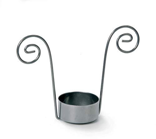 Teelichthalter 2-armig, aus Metall, 3er Set, 9 cm hoch, hängend im Glas, Tischdeko, Teelichteinsatz