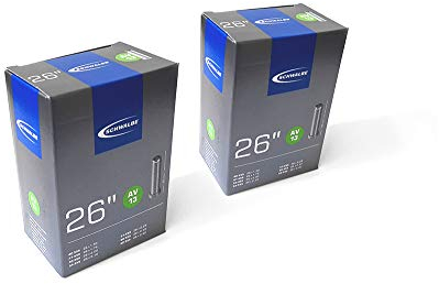 Schwalbe Unisex-Adult AV13 Fahrradschläuche, Schwarz, 26'' x 2er pack