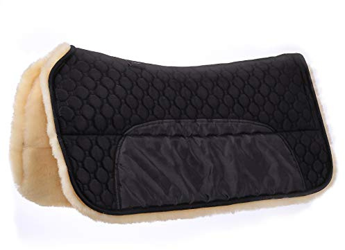 Merauno Lammfell Westernpad mit Einschubtaschen Pads (Square) (Natur)