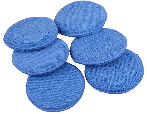 beler 6pcs Microfibre Foam Sponge Car Polish Wax Applicator Cleaning Detailing Pads