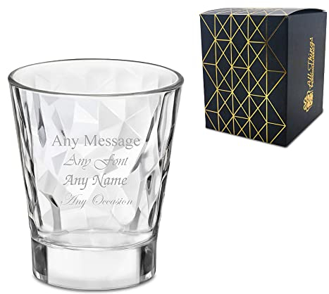 Personalised Engraved 80ml Diamond Shot Glass, Perfect for Any Occasion