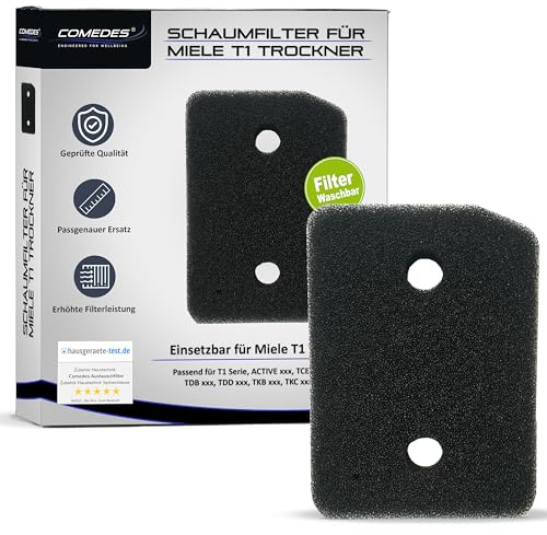 Comedes Filter für alle Miele T1 Trockner 9164761, Schwammfilter Flusenfilter