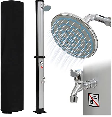 STILISTA Solardusche 35 l, Wasserhahn, Schlauchanschluss, Farbwahl