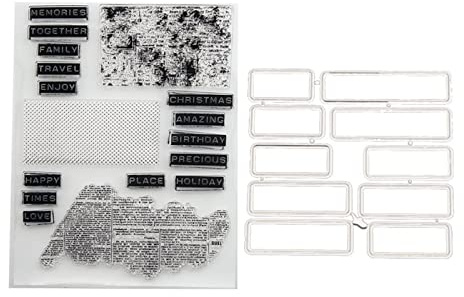 arriettycraft Tidningsbakgrund tydliga stämplar engelska ord jul födelsedag semester genomskinliga silikonstämplar med skärmatriser för korttillverkning gör-det-själv hantverk scrapbooking gratulationskort dekor-A1994