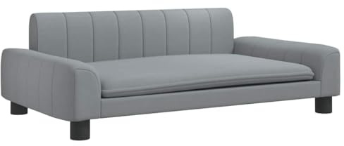 Lit pour chien gris clair 90x53x30 cm tissu