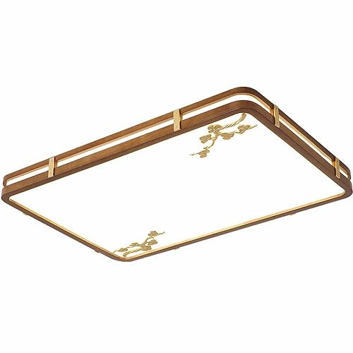 CHUNGYANG Luz De Techo Empotrada del Soporte del LED del Rectángulo, Lámpara De Techo De Ahorro Plana De Madera De Lujo Ligera, Accesorio De Iluminación para El Hogar Remoto Rectangular 3000k-6500k