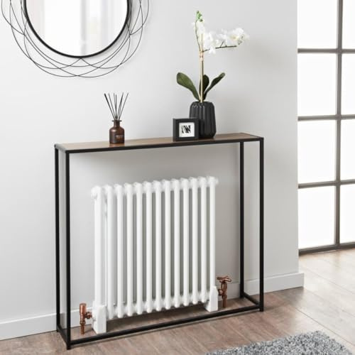 Dylex Console Table Free Standing Slim Design for Entryway, Hallway, Radiator Console Table With Metal Frame And Wooden Top