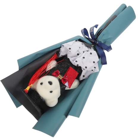 UPKOCH Künstliche Abschlussblumen Abschlussstrauß Abschlussbären Statue Puppe Ornament Blumenstrauß Bär Puppe Figur Blumenstrauß schmücken Zubehör Dekorationen Bankett Baby Papier