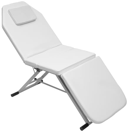 UESUENYENS Mobile Massageliege 3 Zonen Massagebett Klappbar Massagetisch Kosmetikliege SPA Salon Bett Beauty Salon Bett für Massage (Weiß)