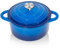Nilpferd Gusseisen Topf 26cm Schmortopf Emaille Bräter mit Deckel Bratentopf brot backen Backofengeeignet für Küche Backen Schmoren (Blau,5L)
