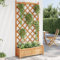 Iiaky Jardinière avec Treillis Marron Bois Massif de Sapin,Jardiniere sur Pieds,Bac avec Treillis,Jardiniere Terrasse