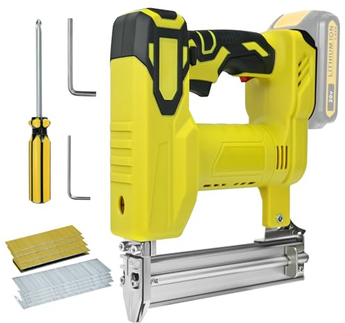 Electric Staple Gun for Dewalt 18v Battery, 18 GA 2-in-1 Nailer & Stapler Gun, 20 Shots Per Minute with 1000 Nials for DIY Project of Upholstery, Home Improvement and Woodworking (No Battery)