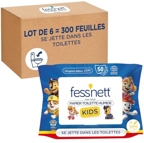 Fess'nett Papier Toilette Humide Kids 50 Pièces 1 Unité (Lot de 6)