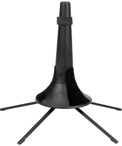 JOINPAYA Kleiner Faltbarer Klarinettenständer aus Metall mit Baumwollschutz Trompeten Präsentationshalter für Aufbewahrung und Schutz Schwarzes 5-Fuß Design für Blasinstrumente