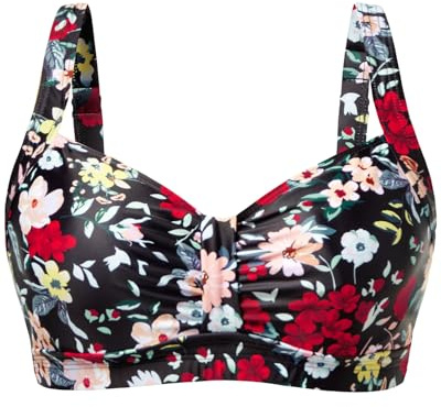 Women Underwire Bikini Top - Supportive Push Up Swim Top Only 2025 Retro Bathing Suit Tops Floral L