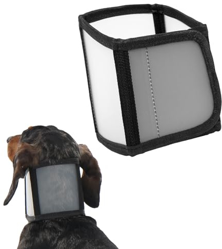 Katzinst Halskrause Hund – Verstellbares Hundehalsband Leichter Kunststoff-Leck-Schutzkragen Stabiler Halt bei Nackenproblemen, Atmungsaktiv Halsschutz für Hunde,S