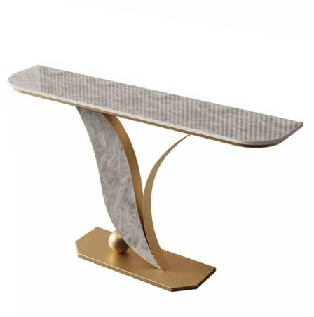 Mesa consola industrial - Mesa de sofá de entrada larga estrecha con almacenamiento para pasillo, chimenea, sala de estar