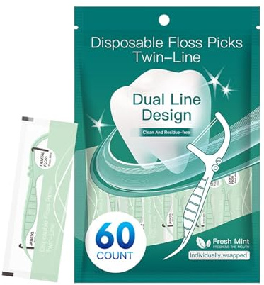 Tandtrådsstickor Hygienverktyg För Tandställning | Dubbeltrådstandpetare Flossare Portabel Hygienrengöring För Kontor Resor Vuxna