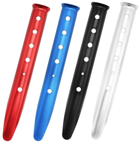 Cabilock 4Pcs U-Shaped Tent Stakes 12 Aluminum Sand Stakes & Snow Pegs for Beach Camping, Hiking Heavy Duty Ground Anchor for Tarp, Canopy & Awning