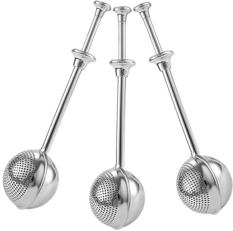 Alipis 3 Tamices de Acero Inoxidable para Harina y Azúcar en Polvo Mini Cedazo Portátil Mango Operado Espolvoreador de Especias para Repostería Café y Pasteles