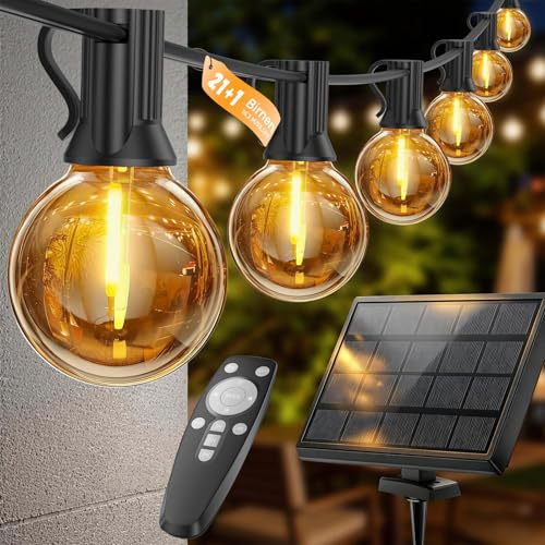 Solar Festoon Lights Outdoor 16.3M/53.5FT - Remote Control String Lights