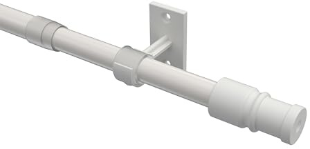 INTERDECO Cafehausstange ausziehbar, Scheibenstange 12/10 mm aus Metall und Kunststoff, zum Anschrauben oder Kleben, Weiß, für Scheibengardinen und Kurzgardinen, Typ 2012011, 85-135 cm