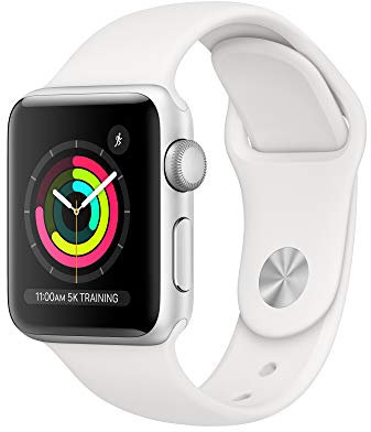 Apple - Apple Watch Series 3 (GPS), 38mm Silver Aluminum Case with White Sport Band - Silver Aluminum