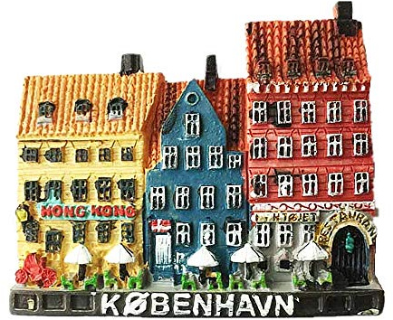 Imán 3D Copenhague Dinamarca para nevera, regalo de recuerdo, decoración del hogar y la cocina, imán magnético Copenhague, Dinamarca