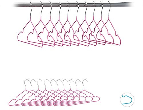 Relaxdays barnhängare 80-pack, platsbesparande trådhängare, rosa