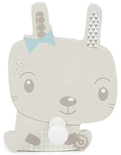 Bieco Garderobe Kinder Hase | Holz Kindergarderobe | Garderobenhaken | Wandgarderobe | Kleiderhaken | 1 Garderobenhaken | 12 cm