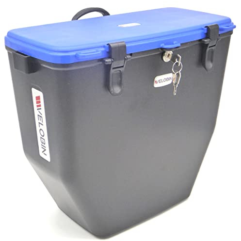 Velobin® Abschließbare wasserdichte Fahrradtasche Gepäckträgertasche (Blau)